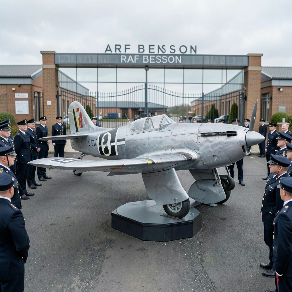 RAF Benson Spitfire Gate Guardian rededicated to mark Battle of Britain anniversary